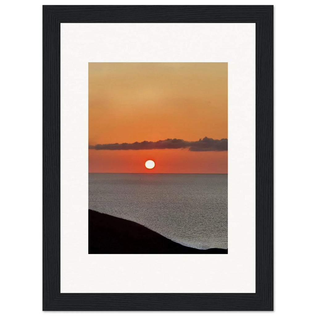 Vibrant Mediterranean Sunset framed poster print by My Store, 15x20 cm with white frame, colorful wall art for any room.
