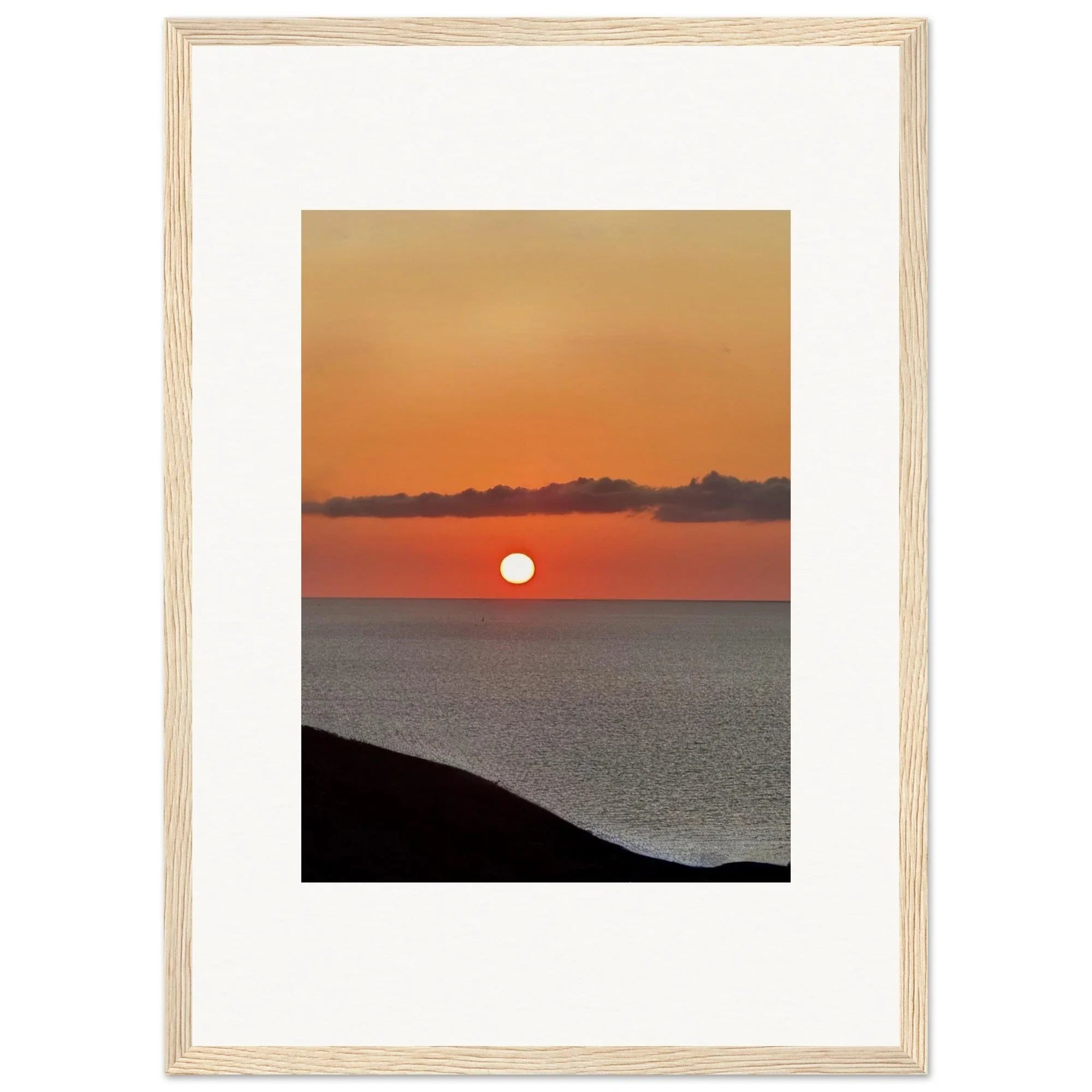 Vibrant Mediterranean Sunset framed poster wall art print, showcasing colorful sunset scene for home decor.
