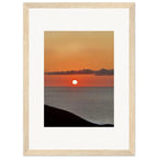 Vibrant Mediterranean Sunset framed poster by My Store, 15x20 cm print with white frame, coastal wall art for any room.
