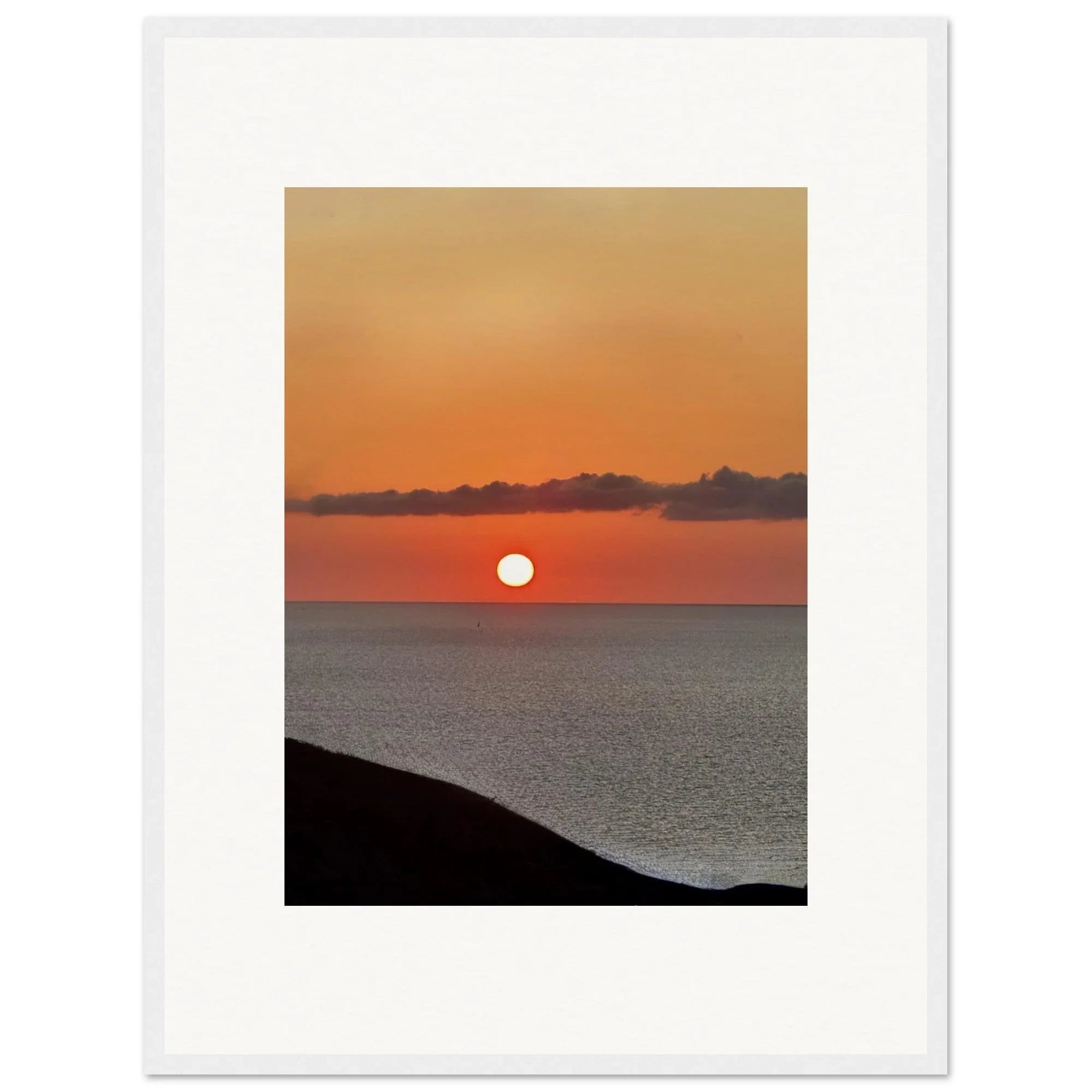 Magical Mediterranean Sunset framed poster, vibrant wall art print from My Store's travel collection, perfect for any room decor.