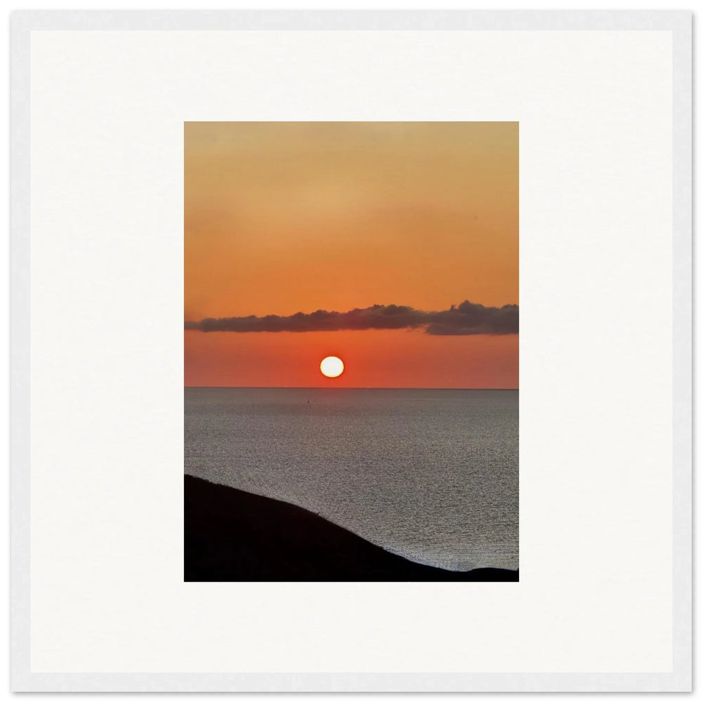 Magical Mediterranean Sunset framed poster print, vibrant wall art in white frame, perfect for any room, part of travel collection.