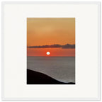 Magical Mediterranean Sunset framed poster print, vibrant wall art in white frame, perfect for any room, part of travel collection.