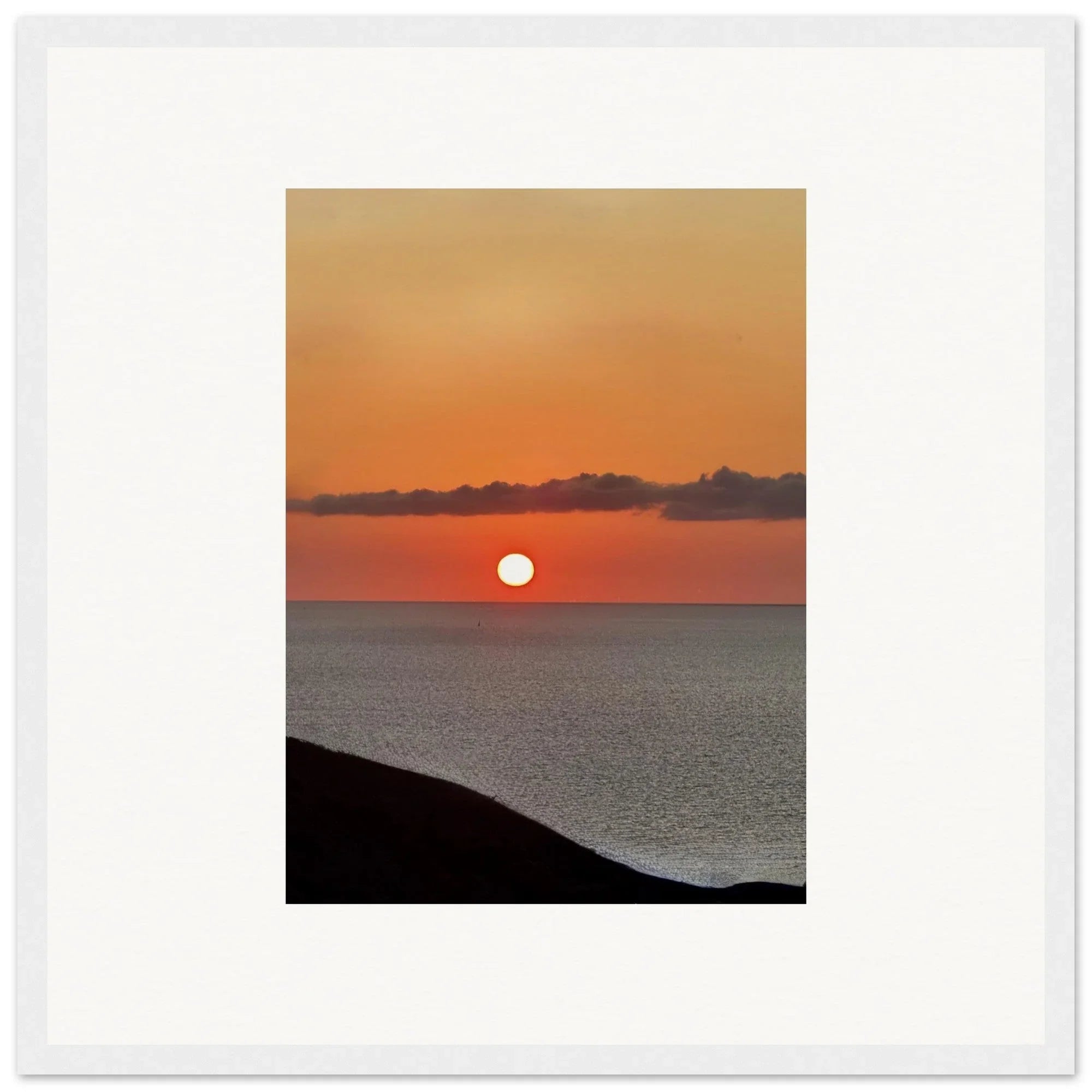 Magical Mediterranean Sunset framed poster print, vibrant wall art in white frame, perfect for any room, part of travel collection.