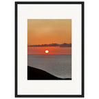 Mediterranean Sunset framed poster featuring vibrant coastal wall art in a white 15x20 cm frame, perfect for any room decor.