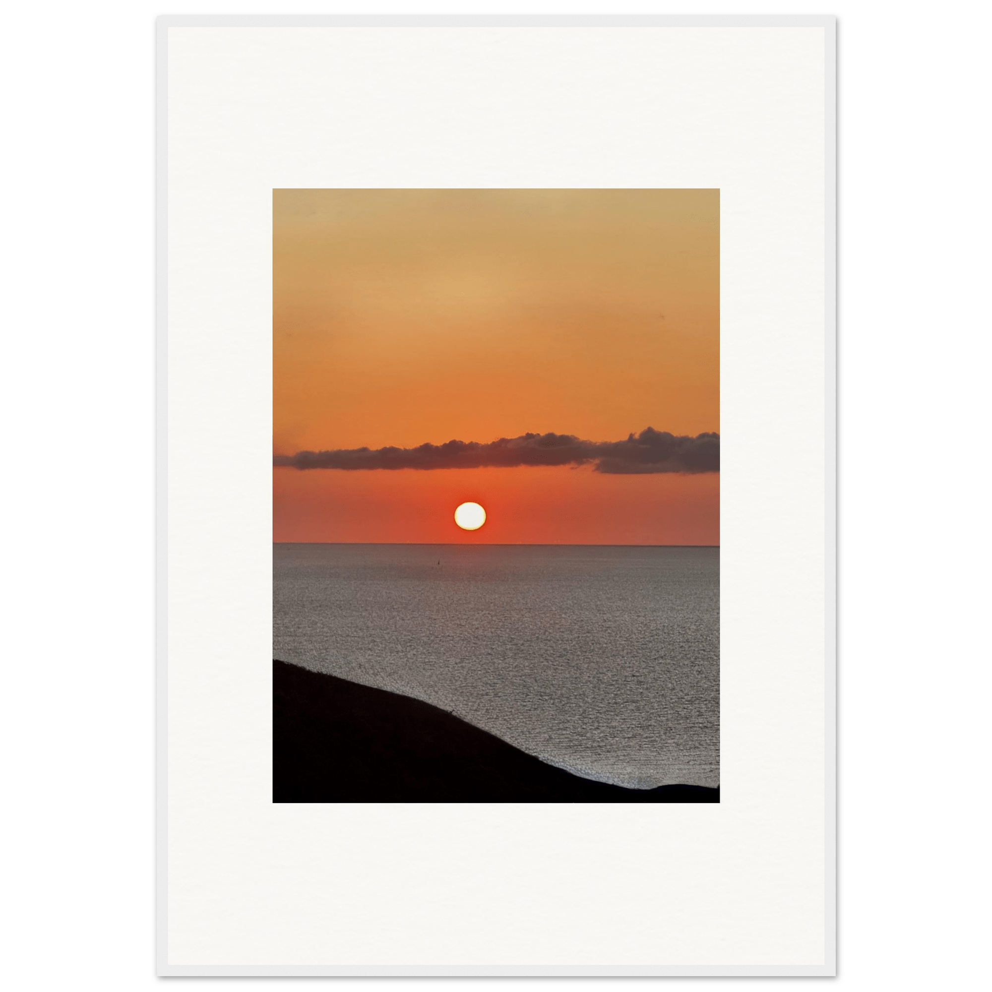 Vibrant Mediterranean Sunset framed poster print by My Store, 15x20 cm, white frame, colorful travel wall art for any room
