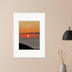 Vibrant Mediterranean Sunset framed poster print by My Store, 15x20 cm, featuring colorful wall art for any room.