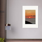 Vibrant Mediterranean Sunset framed poster, 15x20 cm print on white frame, colorful wall art from travel collection.