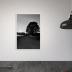 Mounted wooden framed poster of summer in the English Cotswolds, black and white travel collection print by My Store