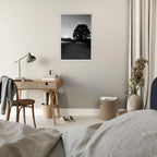 Mounted wooden framed poster of summer in the English Cotswolds, black and white travel collection print, Studio Edition.