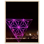 Framed New York City holiday art print featuring a purple Manhattan night view with Empire State Building, part of the Travel Collection.