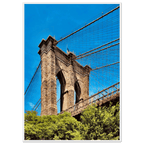 Framed NYC Brooklyn Bridge poster showcasing Dumbo view, 15x20 cm print with white frame from My Store's travel collection.