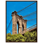 Framed NYC Brooklyn Bridge print by My Store, featuring a stunning Dumbo view in a white 15x20 cm frame, part of the travel collection.