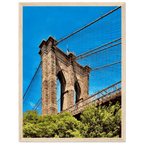 Framed NYC Brooklyn Bridge poster featuring a Dumbo view, 15x20 cm print with white frame, part of the Studio Edition travel collection.