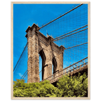 Framed NYC Brooklyn Bridge poster by My Store, 15x20 cm print with white frame, showcasing Dumbo view from the travel collection.