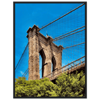 Framed NYC Brooklyn Bridge poster by My Store featuring Dumbo view, 15x20cm print with white frame, perfect for travel-themed decor.