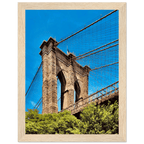Framed NYC Brooklyn Bridge poster featuring a stunning Dumbo view, 15x20 cm print in a white frame from the Travel Collection.