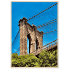 Framed NYC Brooklyn Bridge poster with Dumbo view, 15x20 cm print on white frame, part of travel collection studio edition.