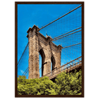Framed NYC Brooklyn Bridge poster by My Store, featuring a stunning Dumbo view with a white 15x20cm frame, ideal for travel decor.