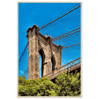Framed NYC Brooklyn Bridge poster featuring a stunning Dumbo view, 15x20 cm print with white frame from the Travel Collection.