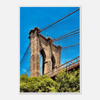Framed NYC Brooklyn Bridge print from My Store, showcasing a stunning Dumbo view in a white 15x20 cm frame, part of the Travel Collection.
