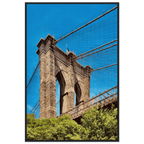 Framed NYC Brooklyn Bridge poster featuring a stunning Dumbo view, 15x20cm print with white frame from My Store's Travel Collection.