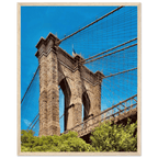 Framed NYC Brooklyn Bridge print by My Store, featuring a stunning Dumbo view, 15x20 cm with white frame, travel collection studio edition.