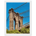 Framed NYC Brooklyn Bridge poster with Dumbo view in a white 15x20 cm frame, part of the Studio Edition travel collection.