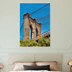 Framed NYC Brooklyn Bridge poster featuring a Dumbo view, 15x20 cm print on white frame from My Store's travel collection.