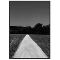 Black and white framed poster on semi-glossy paper featuring a summer road scene from the Timeless Chic Travel Collection.