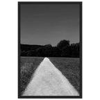 Black and white framed poster of a summer road scene from the Travel Collection on premium semi-glossy paper, 15x20 cm.