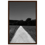 Black and white framed poster of a summer road scene from the Travel Collection on premium semi-glossy paper, 15x20 cm print.