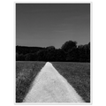 Black and white framed poster of a summer road scene on premium semi-glossy paper, part of the Studio Edition travel collection.