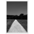 Black and white framed poster of a summer road scene on semi-glossy paper, part of the Studio Edition Travel Collection.