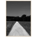 Black and white framed poster of Summer Road from the Travel Collection, printed on premium semi-glossy paper, 15x20 cm.