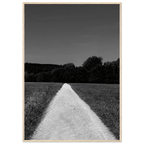 Black and white framed poster of Summer Road from the Travel Collection, printed on premium semi-glossy paper, 15x20 cm.