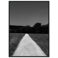 Black and white framed poster of a summer road scene, printed on premium semi-glossy paper, from the Travel Collection Studio Edition.