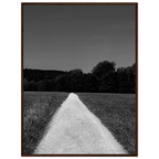 Black and white framed poster of a summer road scene on premium semi-glossy paper, part of the Travel Collection by My Store.