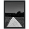 Black and white framed poster of a summer road scene, printed on premium semi-glossy paper, from the Travel Collection.