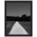Black and white framed poster of a summer road scene, printed on premium semi-glossy paper, from the Travel Collection.