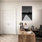 Black and white framed poster of a summer road scene from the Travel Collection printed on premium semi-glossy paper.