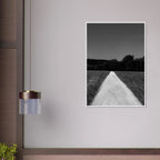 Black and white framed poster of a summer road scene on semi-glossy paper, part of the Travel Collection by My Store.
