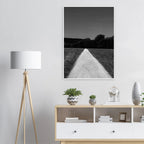 Black and white framed poster of a summer road scene from the Travel Collection on premium semi-glossy paper, 15x20 cm size.