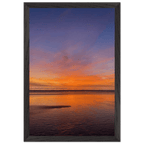 Vibrant California Sunset framed poster in a white wooden frame, featuring colorful California poster art on print material.
