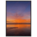 Premium wooden frame with vibrant California Sunset poster print in 15x20 cm size, featuring colorful California poster art.