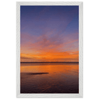 Vibrant California Sunset framed poster in a white premium wooden frame, showcasing colorful California poster art in 15x20 cm print