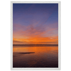 Vibrant California sunset framed poster with premium wooden frame, 15x20 cm print, colorful California poster art.