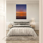 Vibrant California Sunset framed poster in a white wooden frame, featuring colorful California landscape art in a studio edition print.