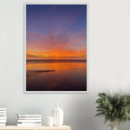 Vibrant California Sunset framed poster in a white wooden frame, featuring colorful California poster art on high-quality print material.