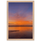 Vibrant California Sunset framed poster in white premium wooden frame, featuring colorful California poster art, studio edition.