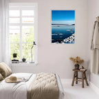 Wooden framed Hudson Valley winter poster with snowy scenery, part of the Studio Edition travel collection.